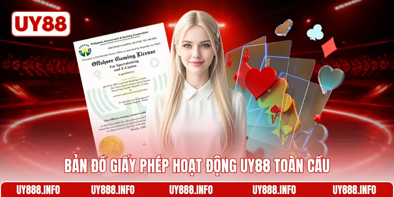 Bản đồ giấy phép hoạt động UY88 toàn cầu